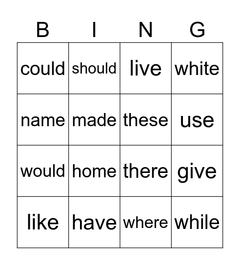 Module 5 Bingo Card