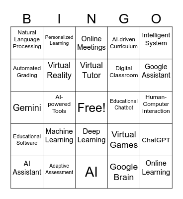 Technology and Education Bingo Card