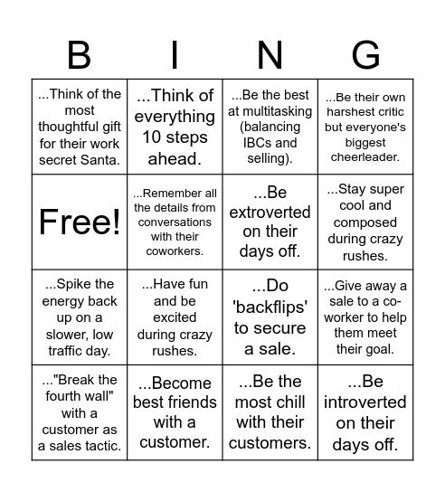 Most Likely To... Bingo Card