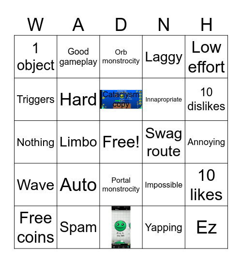 Gd recent tab Bingo Card