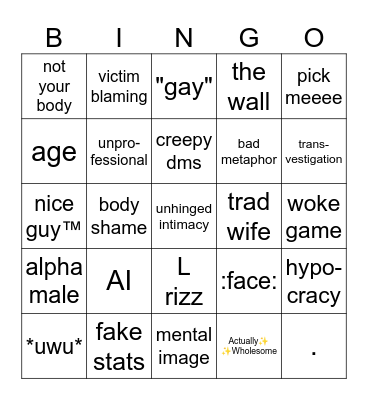 The Click Bad Women's Anatomy™ ✨ BINGO ✨ Card Bingo Card