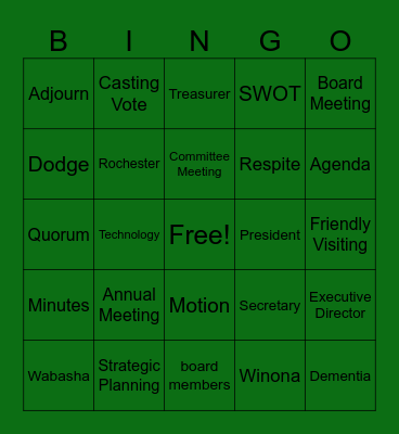 Meetings Bingo Card