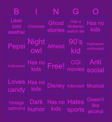 Brenda’s pen pal Bingo Card