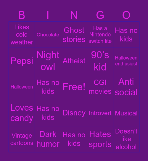 Brenda’s pen pal Bingo Card