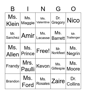 Rose Cottage Bingo Card