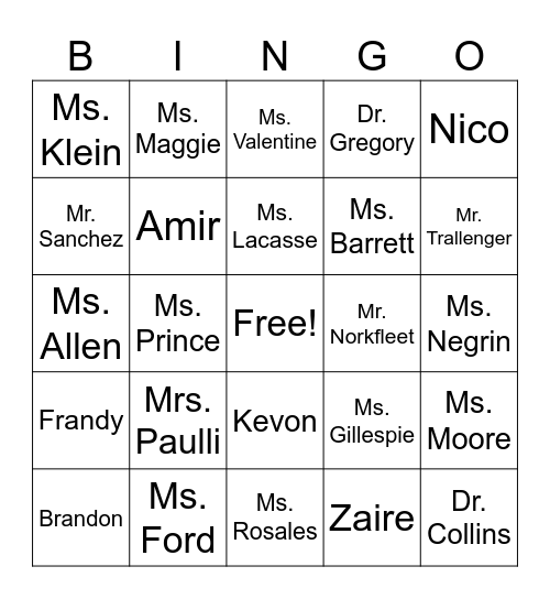 Rose Cottage Bingo Card