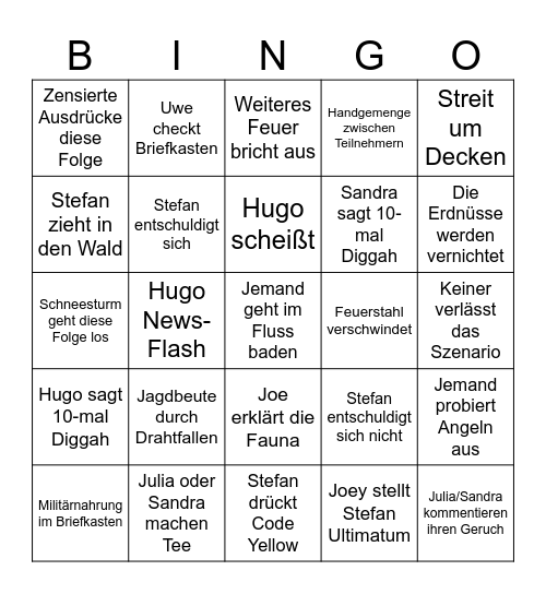 Folge 6 - 7vsWild Bingo Card