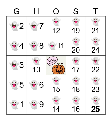 HAPPY HALLOWEEN Bingo Card
