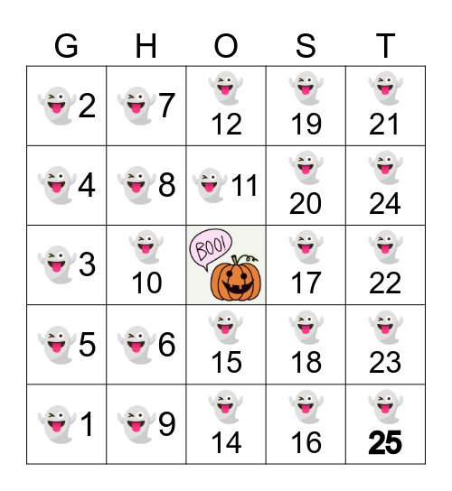 HAPPY HALLOWEEN Bingo Card
