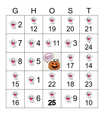HAPPY HALLOWEEN Bingo Card