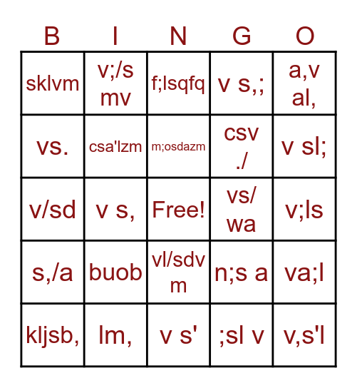 Test Haru bingo Card