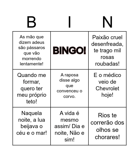 BINGO DE FIGURAS DE LINGUAGEM Bingo Card