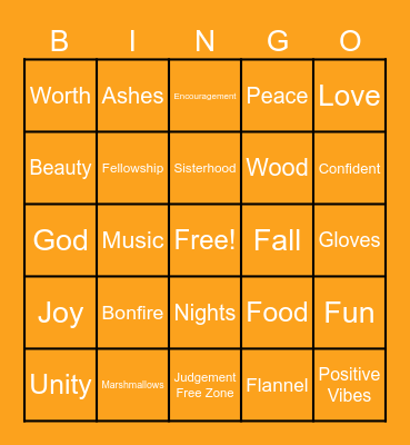 Bonfire Bingo Card