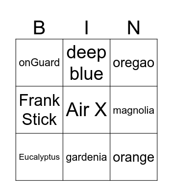 October Oil Bingo Card