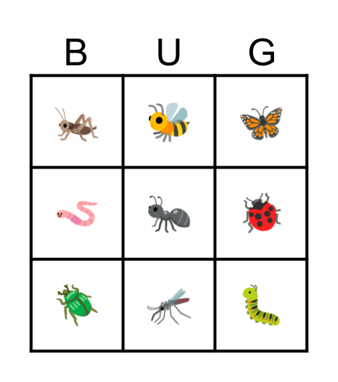 Malachi's BugDay BINGO Card