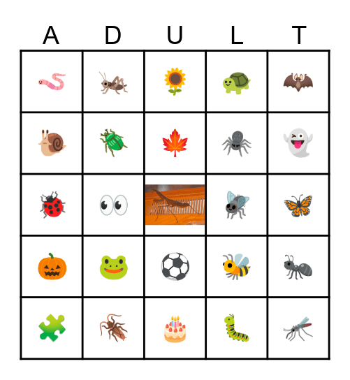 Malachi's BugDay BINGO Card