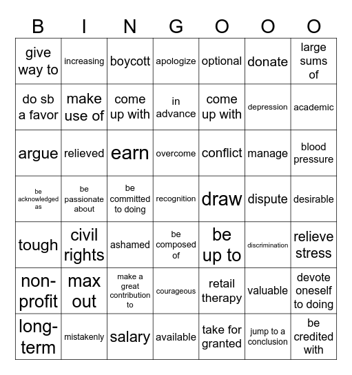 第六周 Bingo Card