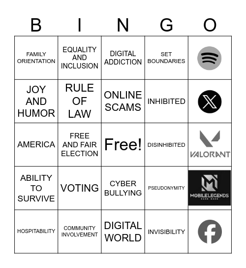 BINGO QUIZ Bingo Card