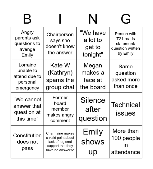 SGM bingo! Bingo Card