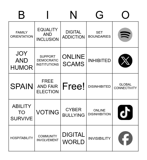 BINGO QUIZ Bingo Card