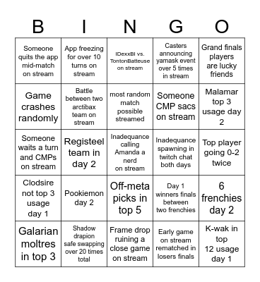 Lille 2025 bingo card - by TheMegaJuncko Bingo Card