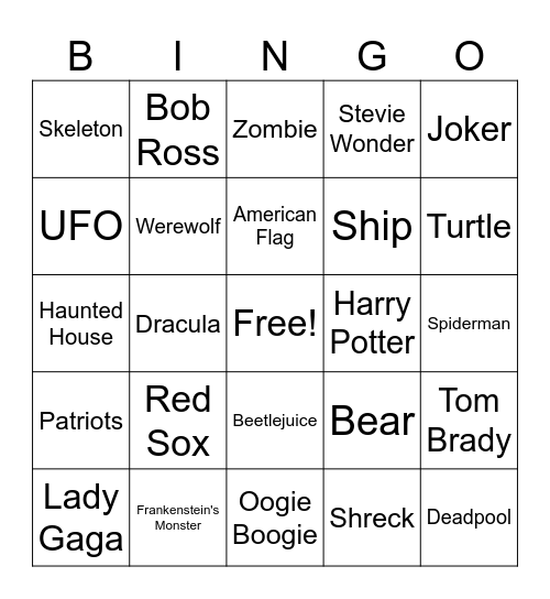 Pumpkin Bingo Card