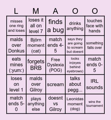 Hyper Bin Go Bingo Card
