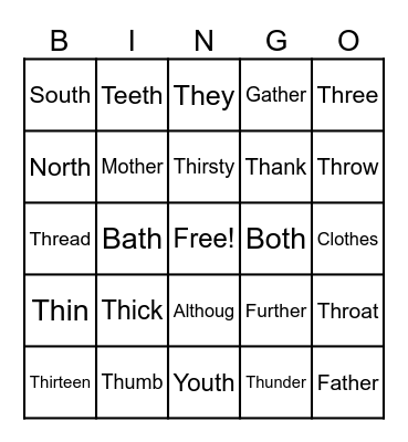 Th - Bingo Card