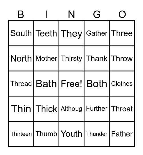 Th - Bingo Card