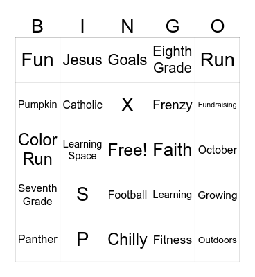 Panther Run Pandemonium! Bingo Card
