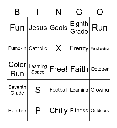 Panther Run Pandemonium! Bingo Card