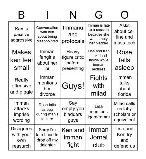 Egar program Bingo Card