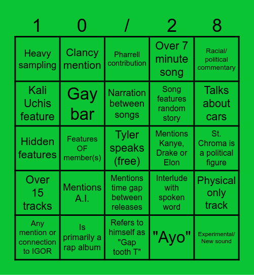 CHROMAKOPIA BINGO Card