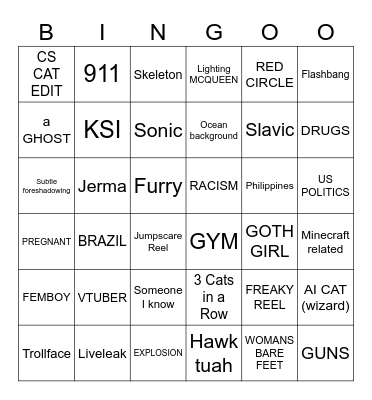 ig bingo 10/18 Bingo Card