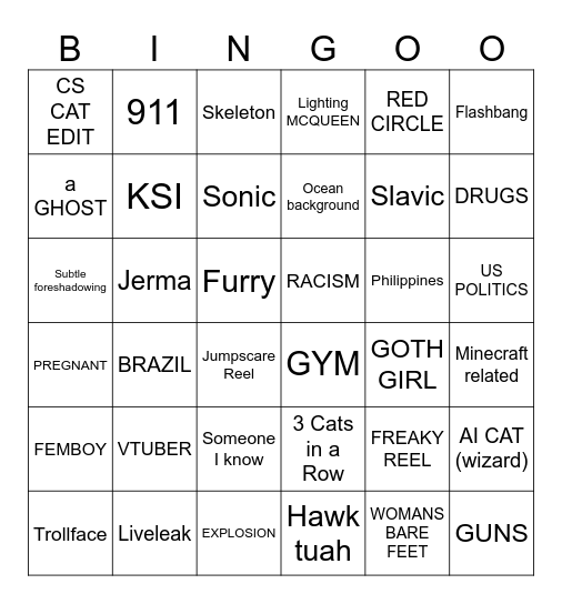 ig bingo 10/18 Bingo Card