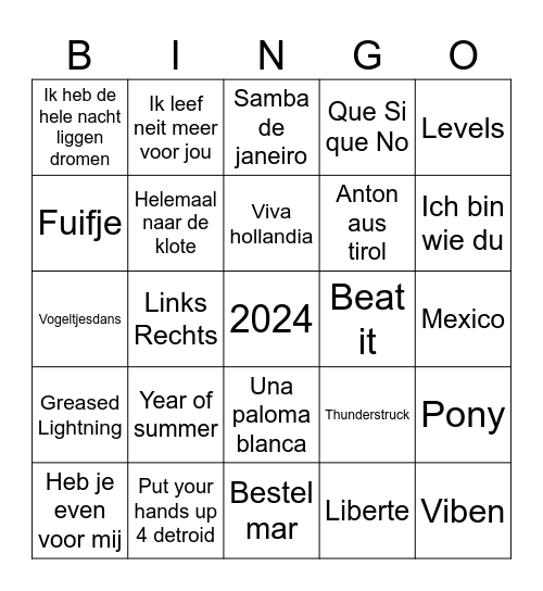 Annie's Foute Bingo 2024! Bingo Card