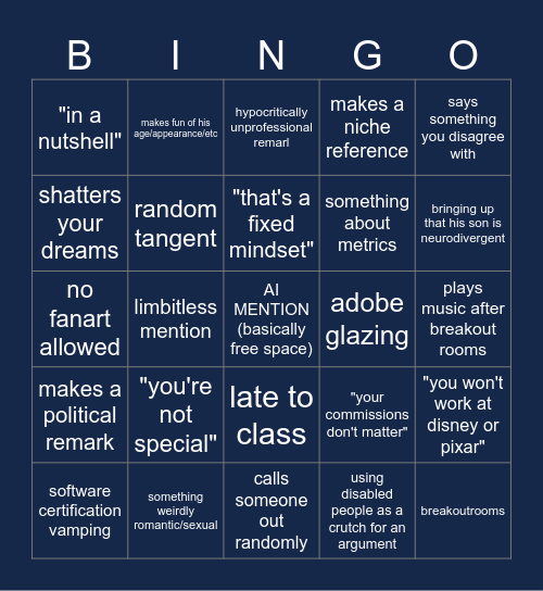 Dombrowski Bingo Card