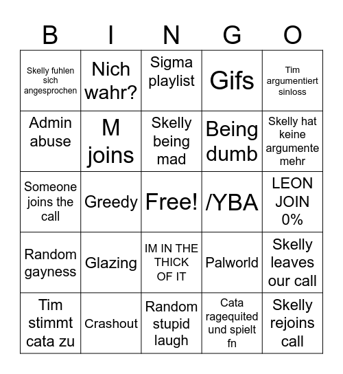 GROUP CHAT BINGO Card