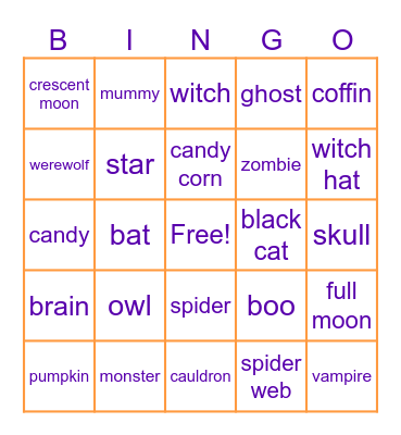 halloween ammp Bingo Card