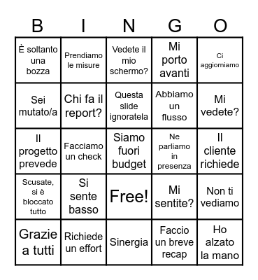 TEAMS CALL BINGO! Bingo Card