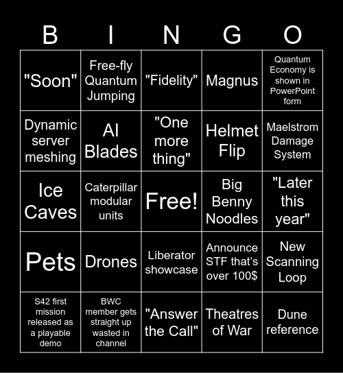 BWC CitCon 2954 Bingo Card