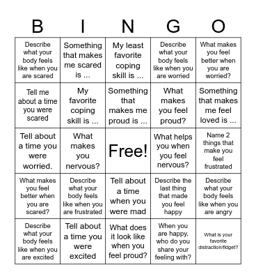 Older CMHR Bingo Card