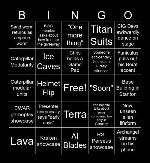 BWC CitCon 2954 Bingo Card