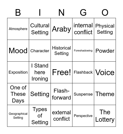 Setting Bingo Card