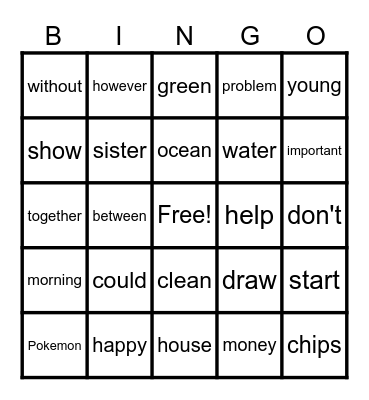Ms. Regina's Bingo Card
