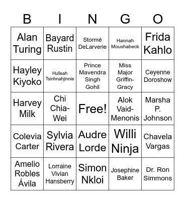 LGBTQ History Month Bingo 2 Bingo Card