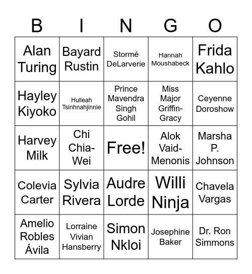 LGBTQ History Month Bingo 2 Bingo Card