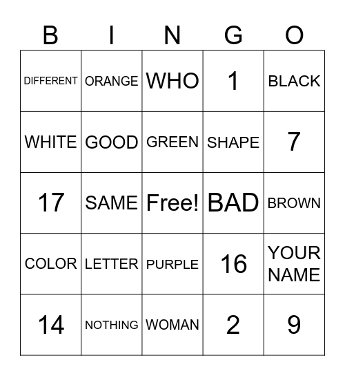 Unit 1 Review Bingo Card
