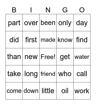 MCW List  9 & 10 Bingo Card