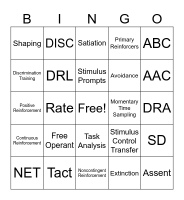 ABA Bingo Card
